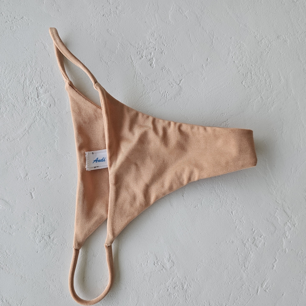 Andi Bagus Women's Feline Thong Apricot Bikini Bottom